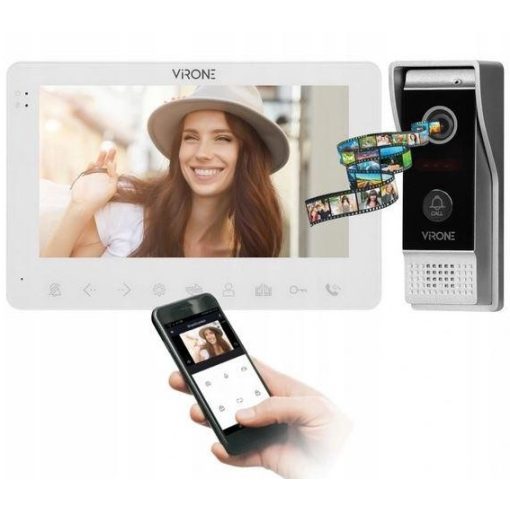 ORNO WiFi Memóriás Video kaputelefon szett 7" LCD monitorral okostelefon alkalmazással ORVDP63